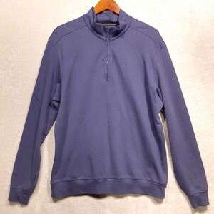 Allen Edmonds Mens 1/4 Zip Pullover Sweater Sz.XL/Purple/Supima Cotton/Mock Neck